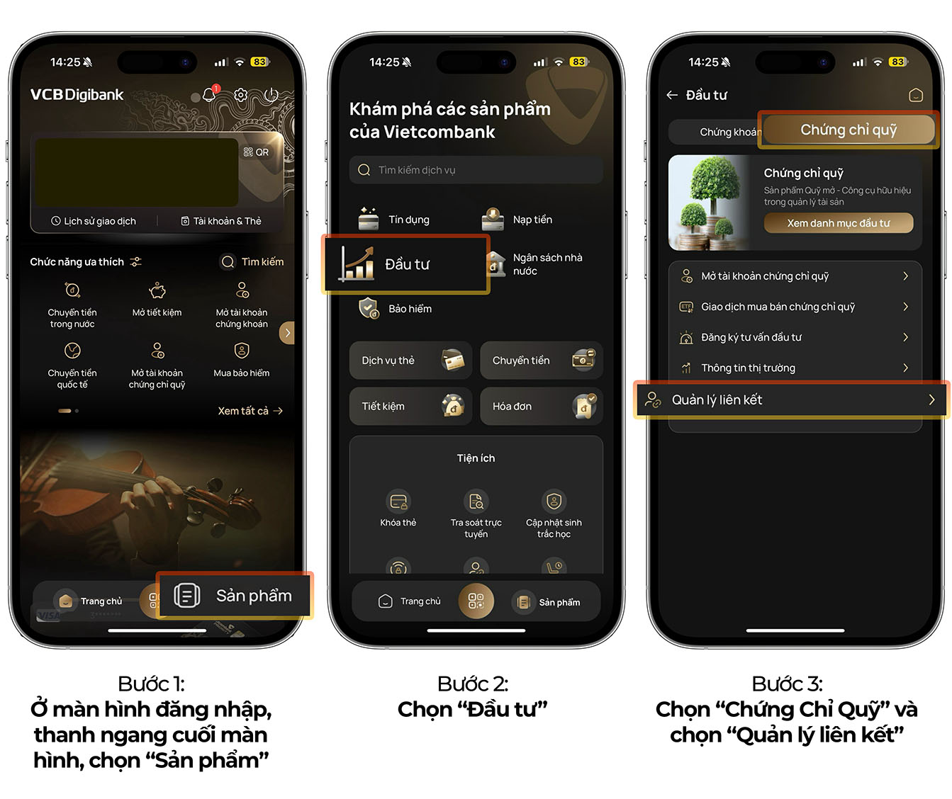 Bước 1: Mở Digibank → "Sản phẩm"